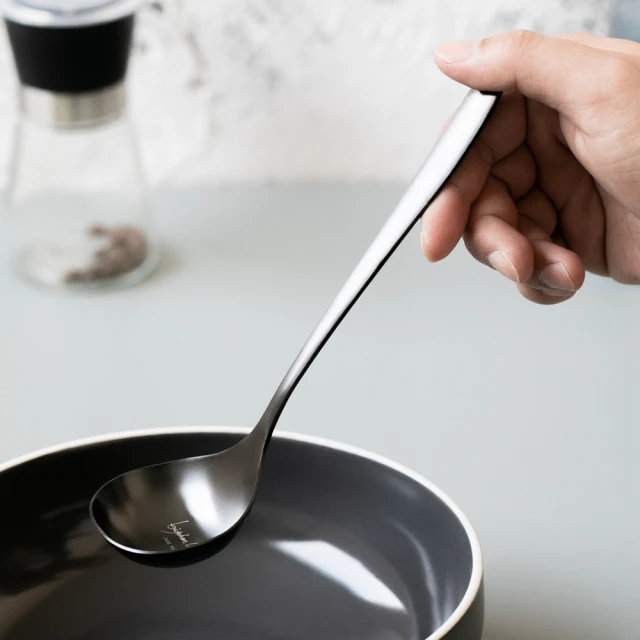 日式霧面磨砂感304不鏽鋼餐具深湯勺