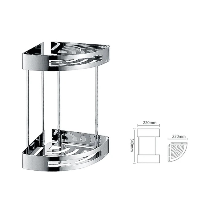 不鏽鋼亮光角落架（雙層）