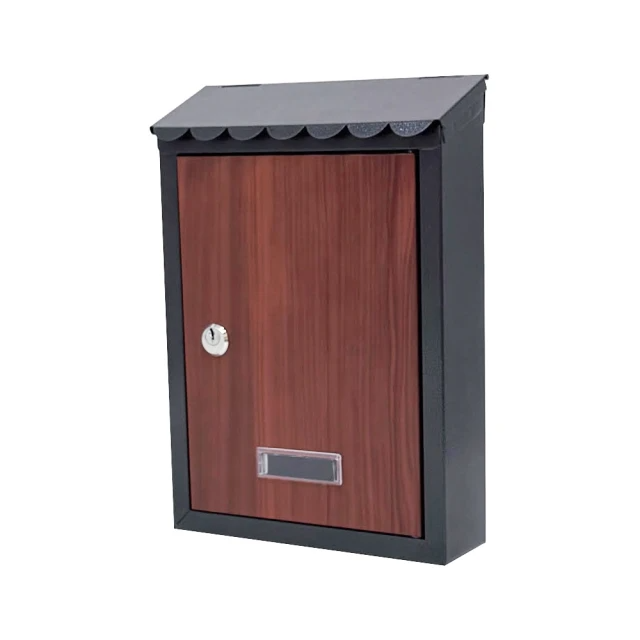 簡約歐式-花邊木紋信箱