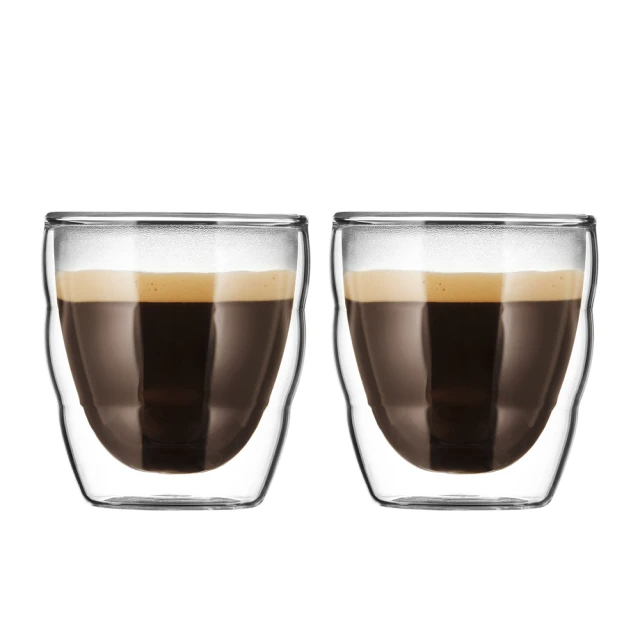 Bodum PILATUS  80cc雙層玻璃杯x兩件組