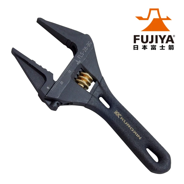 FUJIYA日本富士箭 活動板手大開口28mm-短版黑金 (FLS-28-BG)