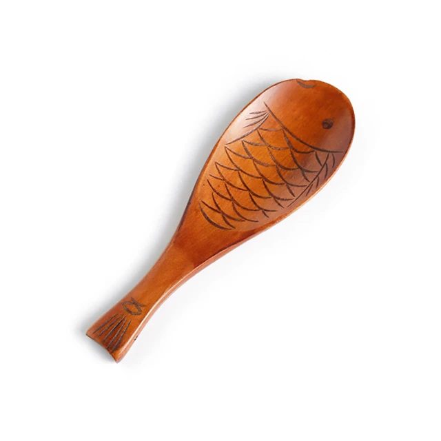 日式木製鯛魚燒造型飯匙_深色