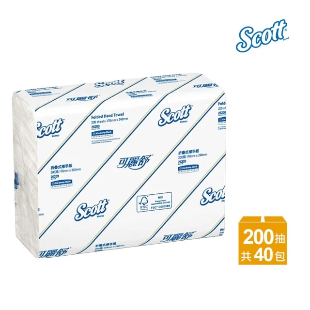 可麗舒 擦手紙經濟包 (200抽/20包/箱)X2箱