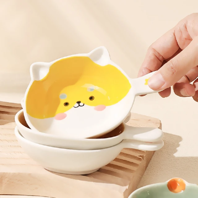 ins可愛柴犬造型手柄醬料碟