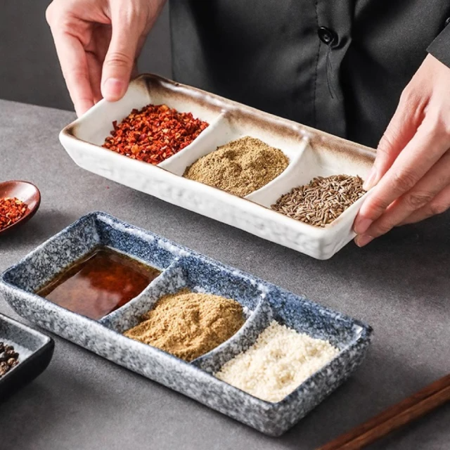 渥思 日式復古三格醬料碟