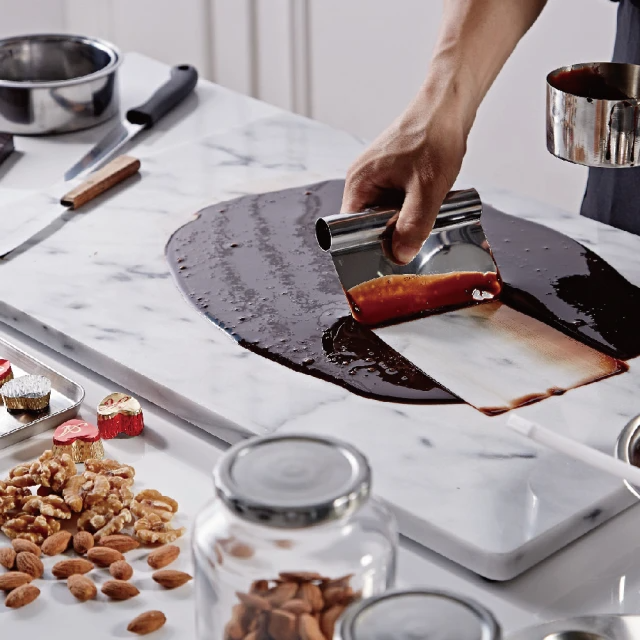 JEmarble 天然大理石料理板40x60cm(揉麵板/揉麵墊)  江雪白/星夜灰 兩色任選