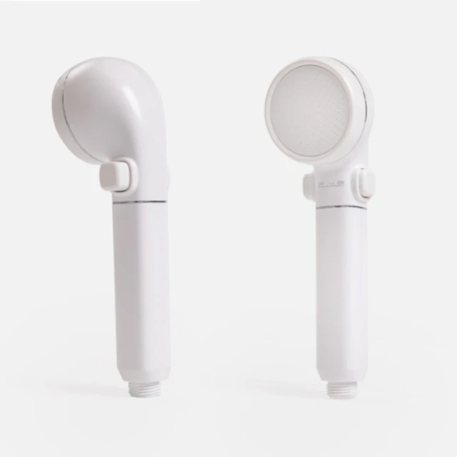 BRAVAT 茶白除氯蓮蓬頭組 一鍵止水(一機+3芯)