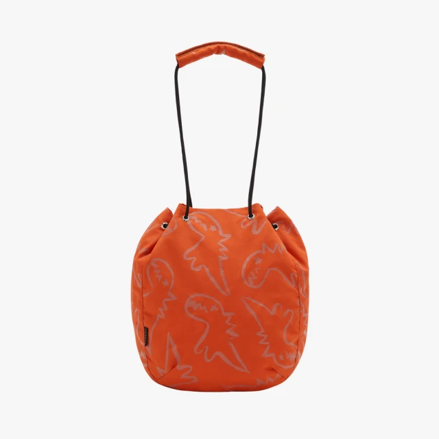 agnes b.經典水桶包(黑/橘)