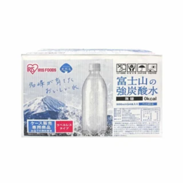 IRIS OHYAMA 富士山強氣泡水-無標籤款(500ml X 24入)