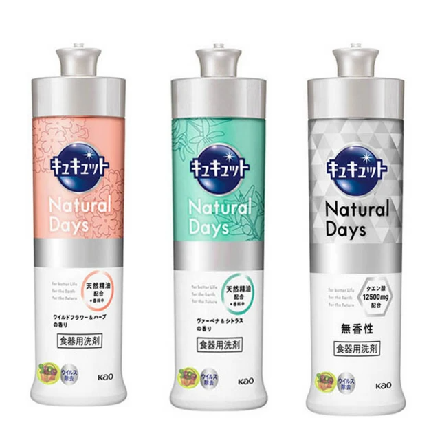 【Kao 花王】日本花王Nature day+除菌高效洗碗精 240ml(柑橘馬鞭草香/無香/野花香草香)三味任選