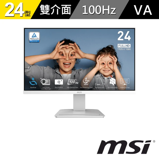 【MSI 微星】23.8型 16:9 液晶螢幕顯示器(PRO MP2412W)